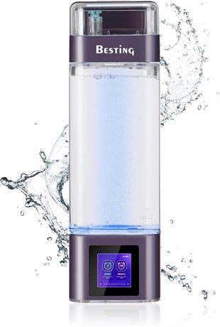 Bouteille d’eau hydrogène BESTING, jusqu’à 9000 ppb, écran tactile