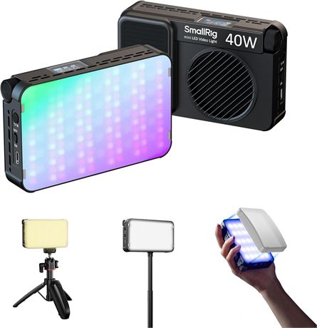 SmallRig RM 40C Mini LED RGB Video Light, 4800mAh, LCD, Magnetic Mount 5359