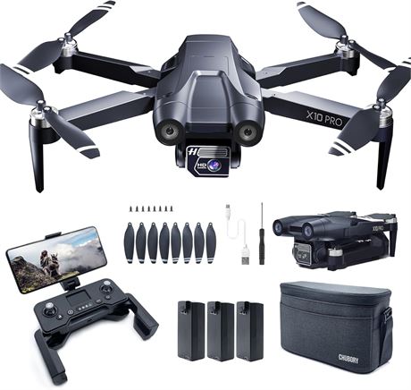 CHUBORY X10 PRO GPS Drone 4K UHD 90 min Flight 3280 ft Range Auto Return 5G FPV