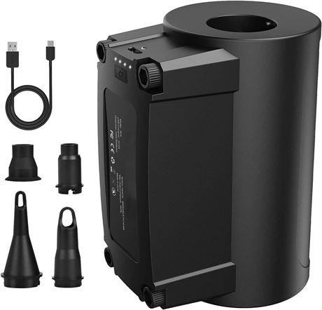 Cordless Electric Air Pump for Inflatables, Rechargeable Quick Inflate/Deflate