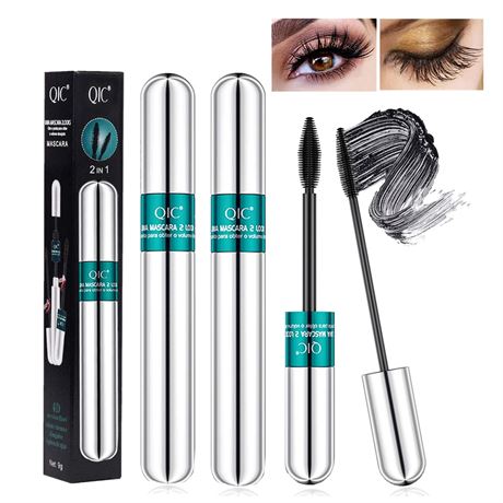 Lash Cosmetics 2-Pack Mascara, 5x Longer, 2-in-1 Waterproof Volume/Length