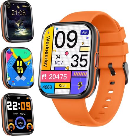 Smart Watch, Multi Sports Modes, SpO2, Heart Rate, Waterproof, Orange