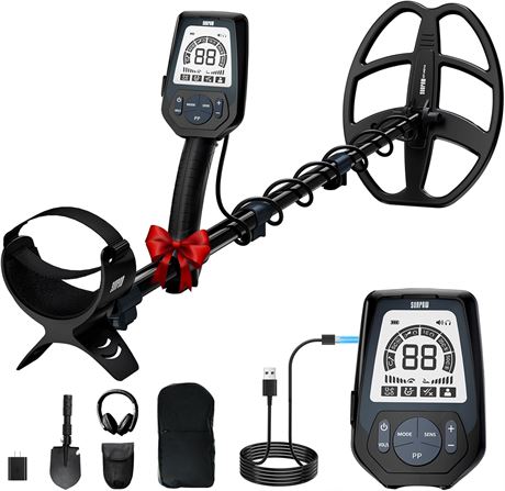 SUNPOW Metal Detector for Adults 6 ID IP68 Waterproof LCD 5 Modes OT-MD16