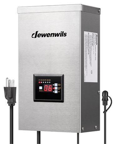 DEWENWILS Transformateur paysager basse tension 600 W, 6 sorties, capteur