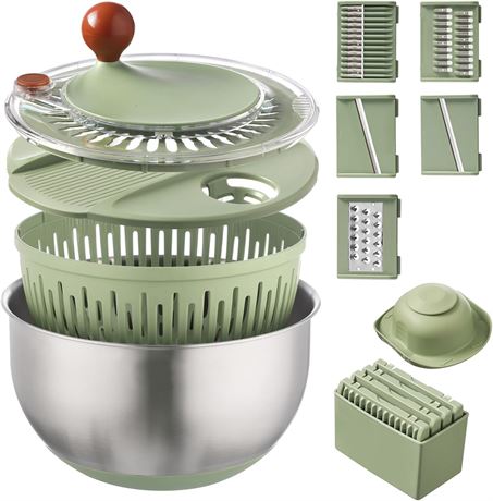 Stainless Steel Salad Spinner with Blades Slicer