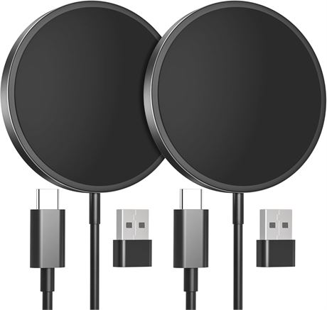 Chargeur Magnétique 15W MagSafe iPhone 2 Pack Noir