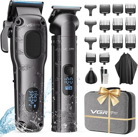 Tondeuse cheveux Vgrpro homme pro sans fil coupe barbe cheveux coffret complet