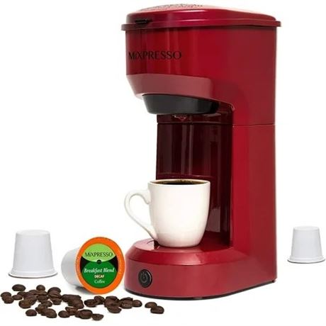 Mixpresso cafetière dosettes K-Cup et café moulu, 14 oz, rouge