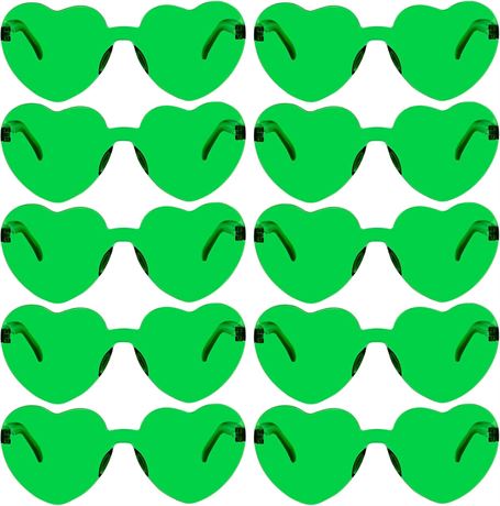 Fengek 10pcs Heart Shape Sunglasses, Transparent Party Favors for Women