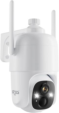 Dzees 360  PTZ Camera - Wireless Outdoor WiFi 2K | AI Motion Detection, IP66