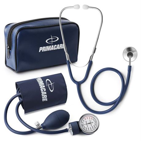 Manual Blood Pressure Kit with Sphygmomanometer & Stethoscope, Blue
