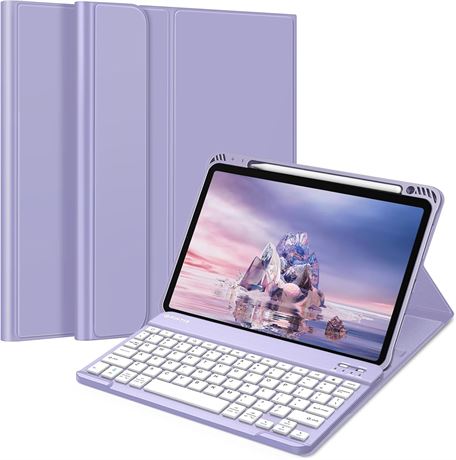 Fintie Keyboard Case for iPad Air 11-inch M4/M3/M2 & Air 5/4, Lilac Purple