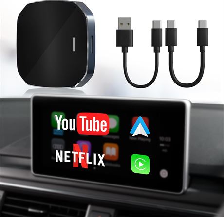 Magic CarPlay AI Box Wireless Adapter, Android Auto, Netflix YouTube Streaming