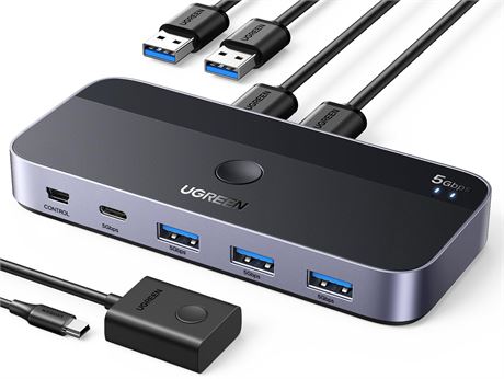 UGREEN Switch USB 3.0 Partage 4 Ports + Câbles et Télécommande