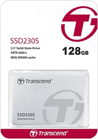 Transcend 128GB, 2.5" SSD230S, SATA3, 3D TLC, Aluminum Case (TS128GSSD230S)