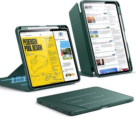 ESR iPad Pro 11 Case (M5/M4) 2025/2024 with Pencil Holder, Flip, Green