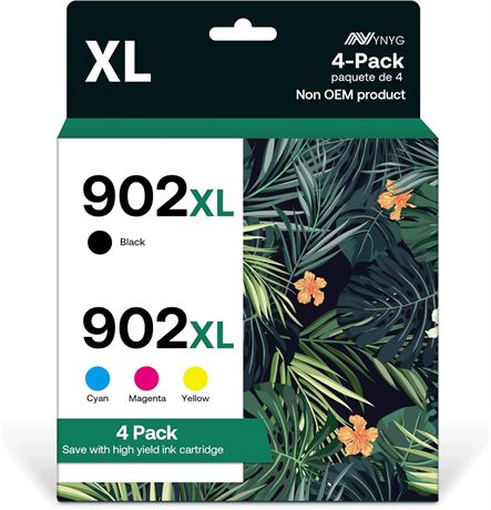 NYNYG 902XL Ink Cartridge Set for HP OfficeJet Pro Printers