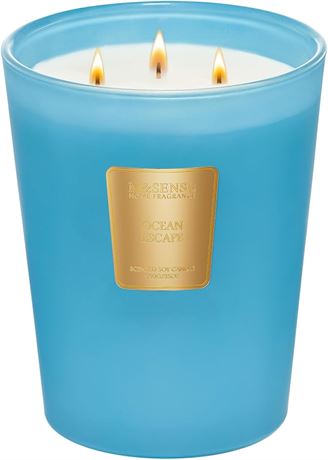 M&SENSE Ocean Escape Scented Candle – 35oz, 3-Wick, 150hr