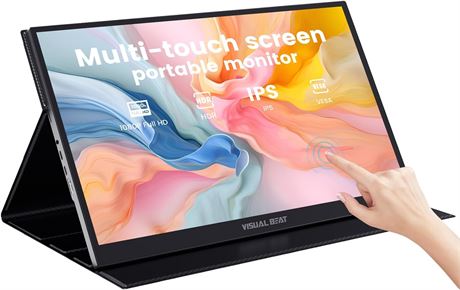 17.3" Touch Screen Portable Monitor 1080P HDR USB-C HDMI Dual Speakers Display