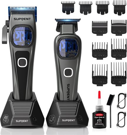SUPRENT Hair Clippers   Zero-Gap Trimmer, 10,000 RPM, Titanium-Blades
