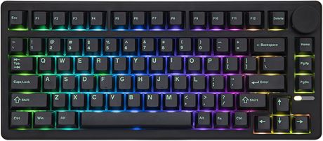 EPOMAKER QK81   Clavier sans fil 75%, QMK/VIA, 81 touches, noir