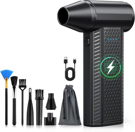 Compressed Air Duster 130000RPM Electric Blower PC Car Keyboard Cleaner No Cans