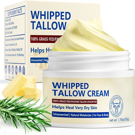 Grass-Fed Beef Tallow Face Cream Natural Handmade Moisturizer