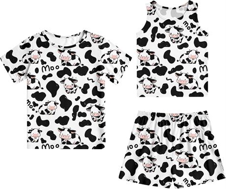 Pyjama 3pcs Kinberr Fille 7-14 Ans Confort Imprimé