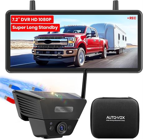 AUTO VOX Cam ra de recul solaire sans fil magn tique 1080P DVR 18,3 cm