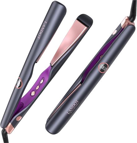 LANDOT Fer lisseur et boucler 2 en 1, Multi Styler céramique pro double tension