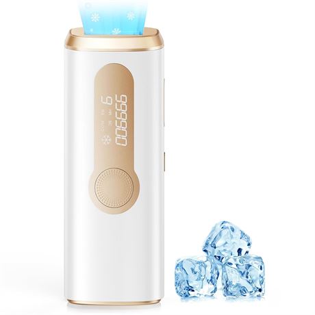 IPL Laser Hair Removal Device, Ice-Cooling, Safe Painless Full Body Treatment