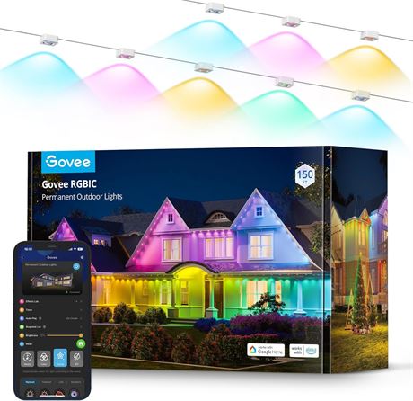 Govee Smart RGBIC Permanent Outdoor Lights 150ft IP67 with 75 Scene Modes