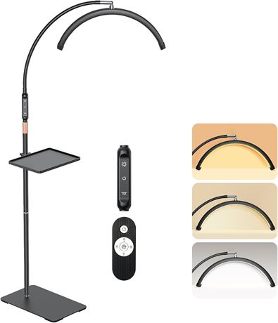Mznoo LED Lash Light, Floor Lamp for Eyelash, Nails, Skincare, Black