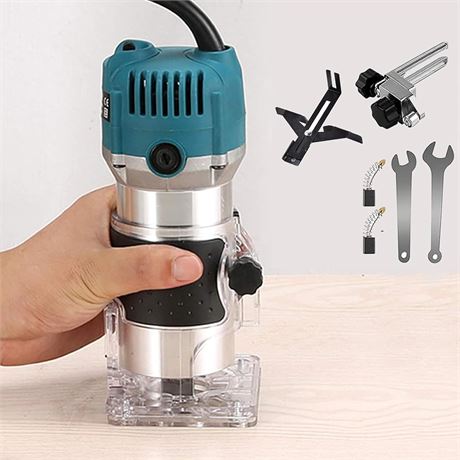 Electric Wood Router 800W Hand Trimmer for Carving, Slotting, Trimming