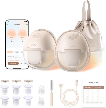 eufy Security Breast Pump Series S1, Hands-Free Electric Pump w/ App
