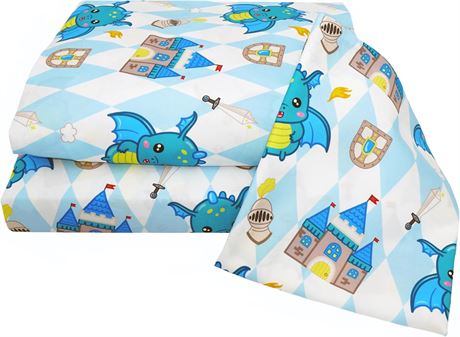 100% Cotton 300 TC 3-Piece Children's Twin Bed Sheet Set Unicorn Design