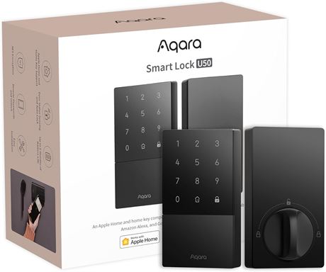 Aqara Smart Lock U50 - Serrure Bluetooth, HomeKit, Matter, noir