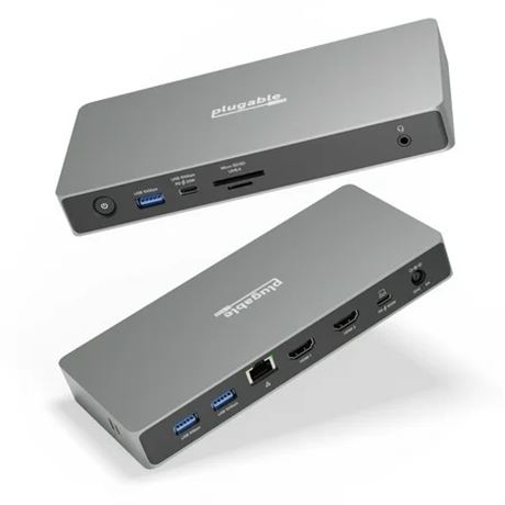 Plugable USB-C Docking Station Dual Monitor 11-in-1 USB4 100W