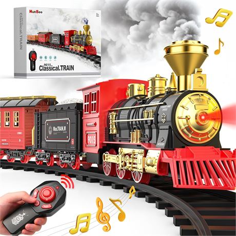 Hot Bee Remote-Control Train Set with Lights & Sound for Kids
