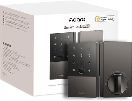 Aqara U100 Smart Lock, Fingerprint Keyless Entry, Keypad, HomeKit, Gray