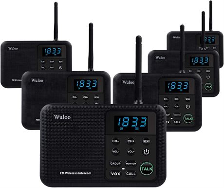 Interphones Wuloo sans fil maison portée 1 mile 22 canaux lot 4