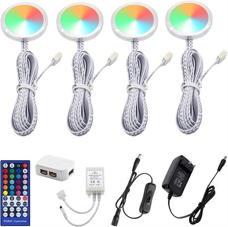 AIBOO RGBW 4 LED sous-armoire, RGB+Blanc, t l commande IR 40 touches