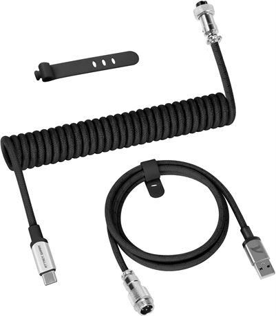 Câble spiral Attack Shark C01 Pro USB-C, tressé, aviateur métal