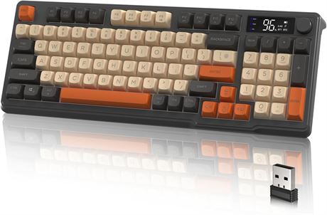 Clavier Gaming M96 Sans Fil Bluetooth RGB Écran Contrôle Molette