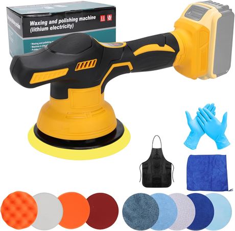 Cordless Car Buffer Polisher for DeWalt 20V, 150mm Kit + Attachments