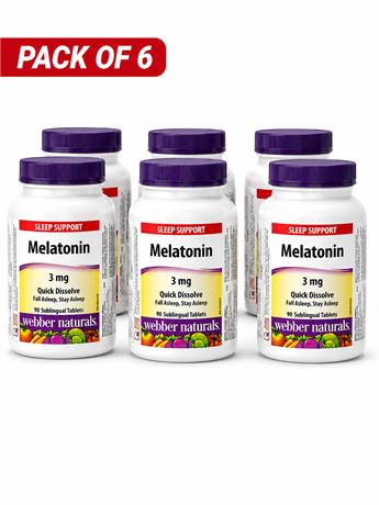 Webber Naturals Melatonin 3 mg Quick Dissolve Sublingual, 90 Tablets