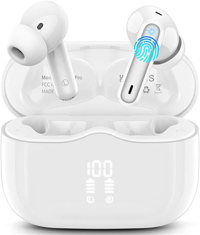 Wireless Earbuds, Bluetooth 5.4, 40H Playtime, IP7 Waterproof, In-Ear HiFi