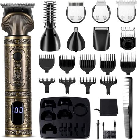 Tondeuse cheveux Surker pro T-Blade zéro gap kit 7-en-1 avec socle chargeur