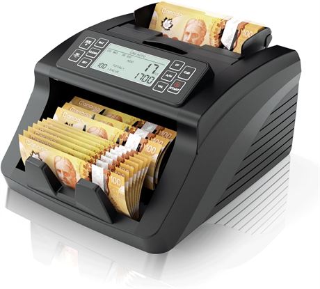 Aneken Compteuse de billets CAD, 1200/min, d tection UV/MG/MT/IR/DD, 3,7" Noir