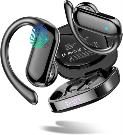 Open Ear Bluetooth 5.4 Wireless Headphones 32H Air Conduction Sports Earbuds